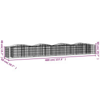 Produktbild för Gabion bågformad 400x50x50 cm galvaniserat järn