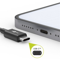 Produktbild för Goobay 45563 USB-kablar 1 m USB 2.0 USB A USB C Vit