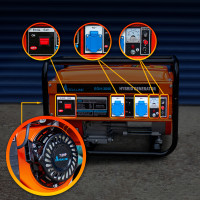 Produktbild för Extralink EX.30363 motorgenerator 2800 W 15 l Naturgas, Gasol (LPG), Bensin Svart, Orange