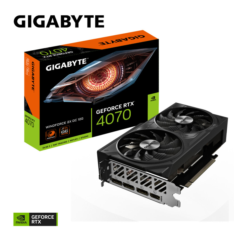 Produktbild för Gigabyte GeForce RTX 4070 WINDFORCE 2X OC 12G NVIDIA 12 GB GDDR6X