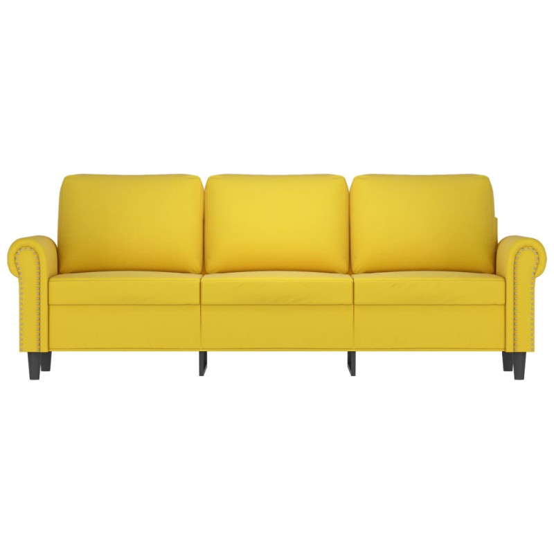 Produktbild för 3-sitssoffa gul 180 cm sammet