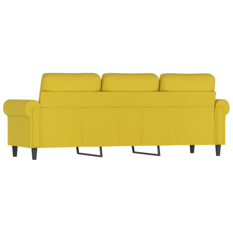 Produktbild för 3-sitssoffa gul 180 cm sammet
