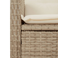 Produktbild för Matgrupp för trädgården med dynor 5 delar beige konstrotting