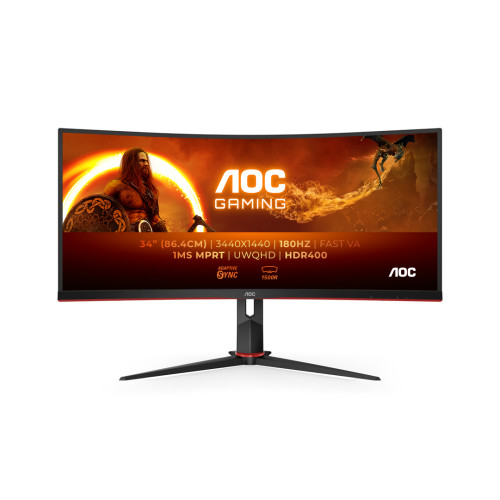 AOC AOC G2 CU34G2XP/BK platta pc-skärmar 86,4 cm (34") 3440 x 1440 pixlar