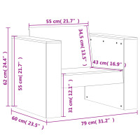 Produktbild för Trädgårdsfåtölj 79x60x62 cm impregnerad furu