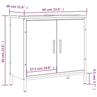 Produktbild för Tvättställsskåp svart 60x30x60 cm konstruerat trä