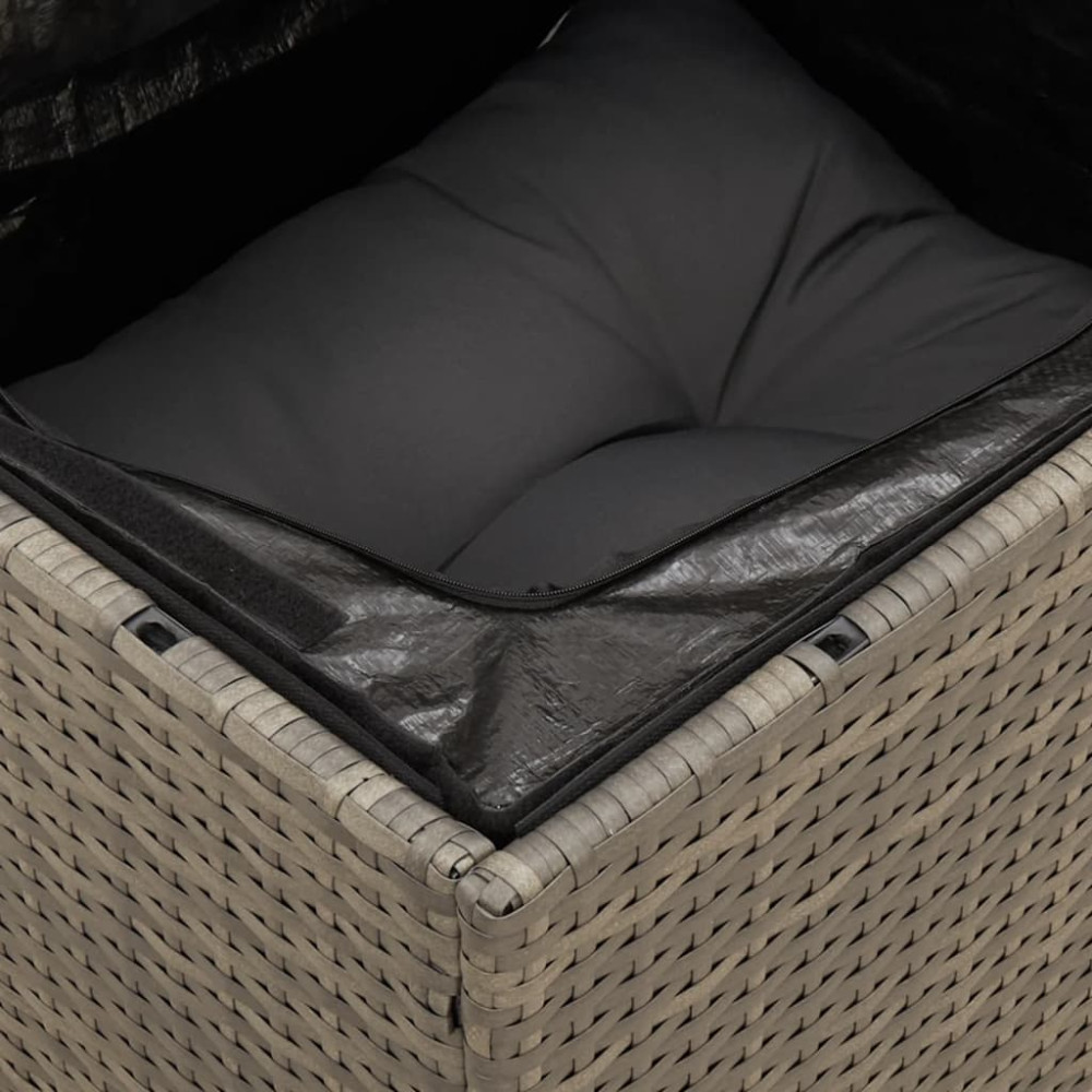 Produktbild för Loungegrupp för trädgården med dynor 5 delar konstrotting grå