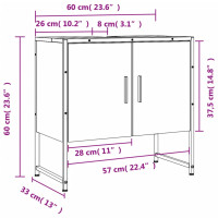 Produktbild för Tvättställsskåp svart 60x33x60 cm konstruerat trä