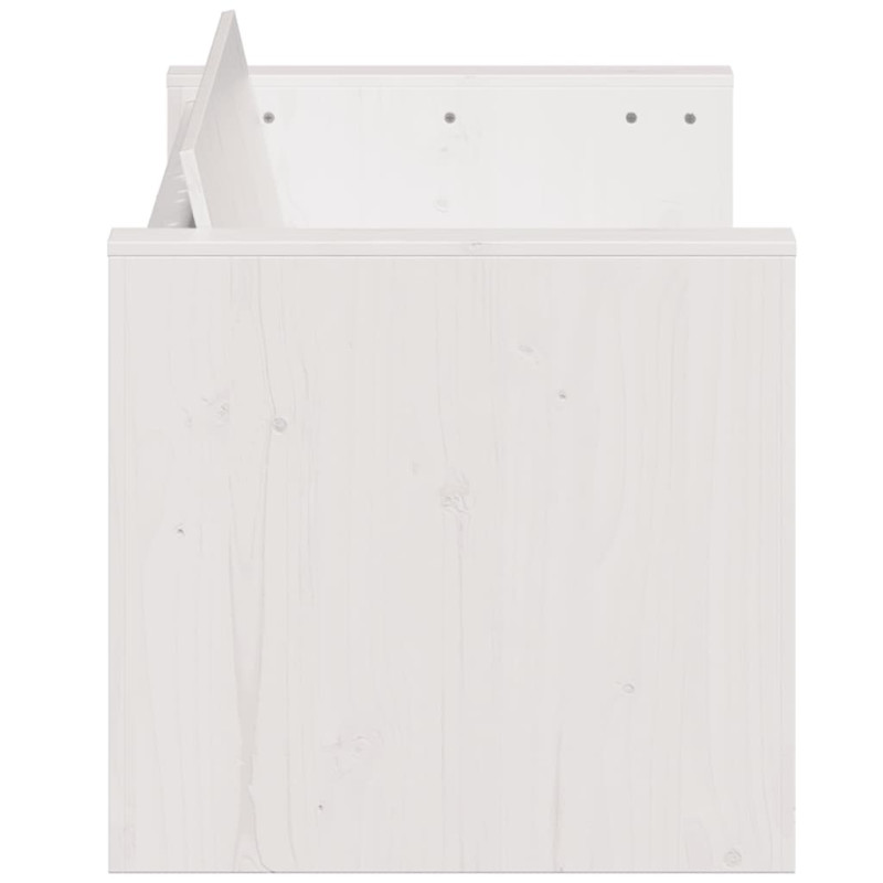 Produktbild för Trädgårdssoffa 3-sits vit 189x60x62 cm massiv furu