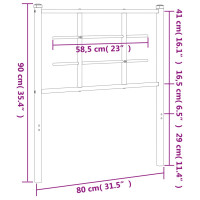 Produktbild för Huvudgavel metall svart 75 cm