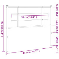 Produktbild för Huvudgavel metall svart 107 cm