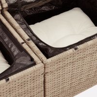 Produktbild för Soffgrupp för trädgården med dynor 6 delar beige konstrotting