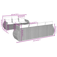 Produktbild för Matgrupp för trädgården med dynor 8 delar beige konstrotting