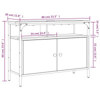 Produktbild för Tvättställsskåp svart 80x30x60 cm konstruerat trä