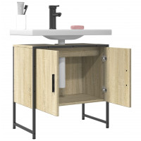 Produktbild för Tvättställsskåp sonoma-ek 60x33x60 cm konstruerat trä