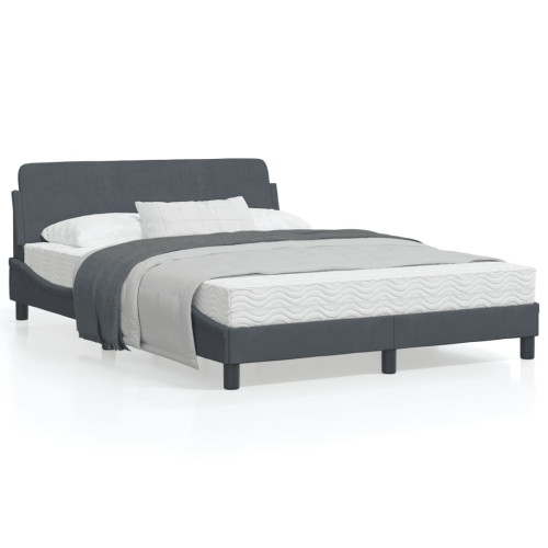 vidaXL Bed Frame "Dover" Dark Grey 120x200 cm Velvet - Sängar & Sängramar