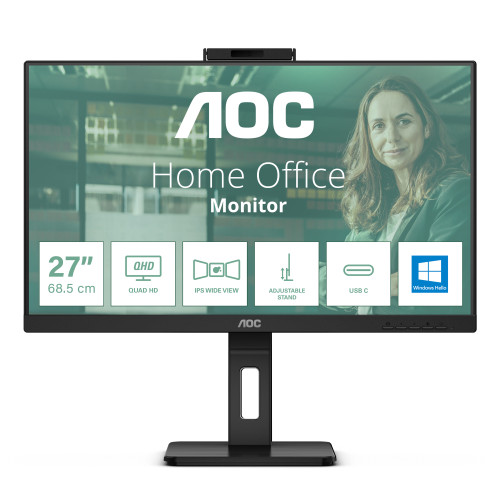 AOC AOC Q27P3CW platta pc-skärmar 68,6 cm (27") 2560 x 1440 pixlar Quad HD LED Svart