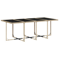 Produktbild för Matgrupp för trädgården med dynor 13delar mixbeige konstrotting