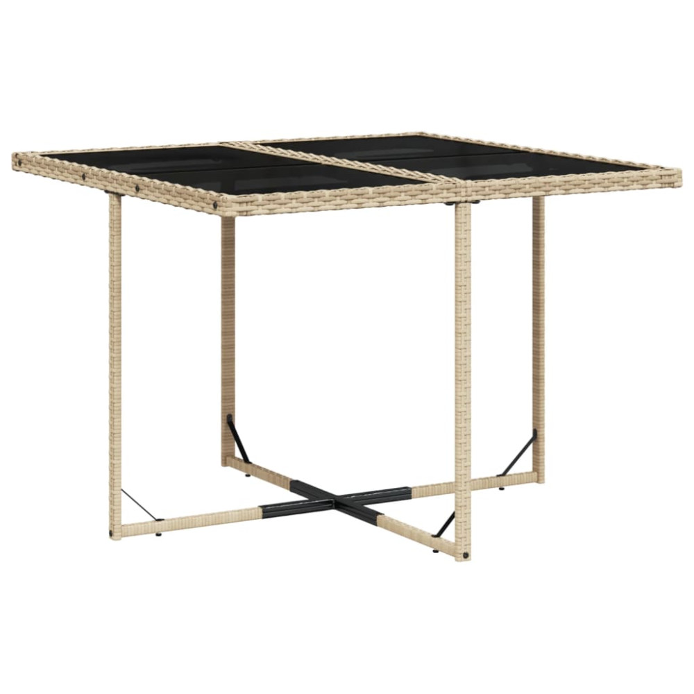 Produktbild för Matgrupp för trädgården med dynor 9 delar mixbeige konstrotting