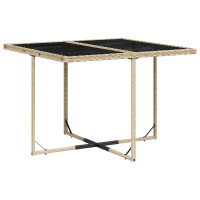 Produktbild för Matgrupp för trädgården med dynor 9 delar mixbeige konstrotting