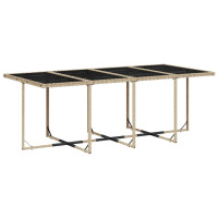 Produktbild för Matgrupp för trädgården med dynor 9 delar mixbeige konstrotting