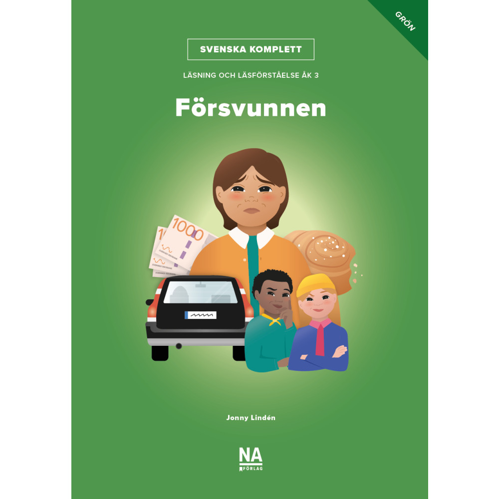 Produktbild för Svenska Komplett – Läsning och läsförståelse åk 3 – Försvunnen grön bok (inbunden)