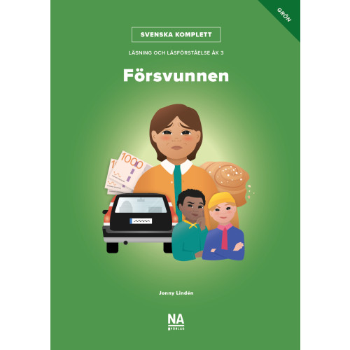 Jonny Lindén Svenska Komplett – Läsning och läsförståelse åk 3 – Försvunnen grön bok (inbunden)