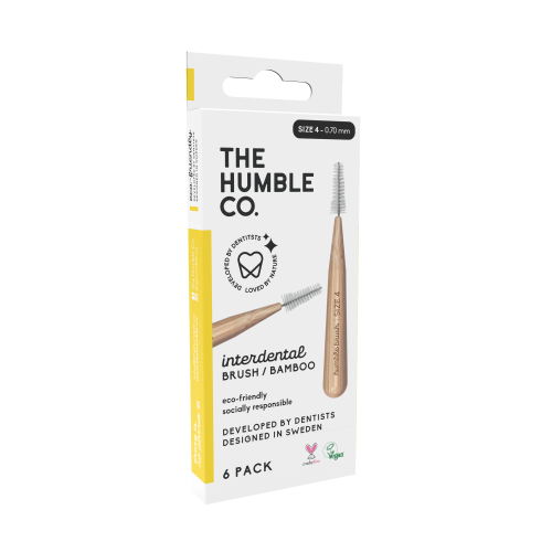 The humble co. Interdental Brush Bamboo - Yellow 6-p (size 4 - 0,7 mm)