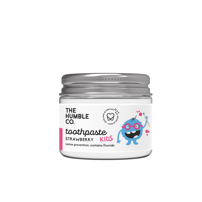 Produktbild för Humble Natural Toothpaste in Jar - Kids Strawberry