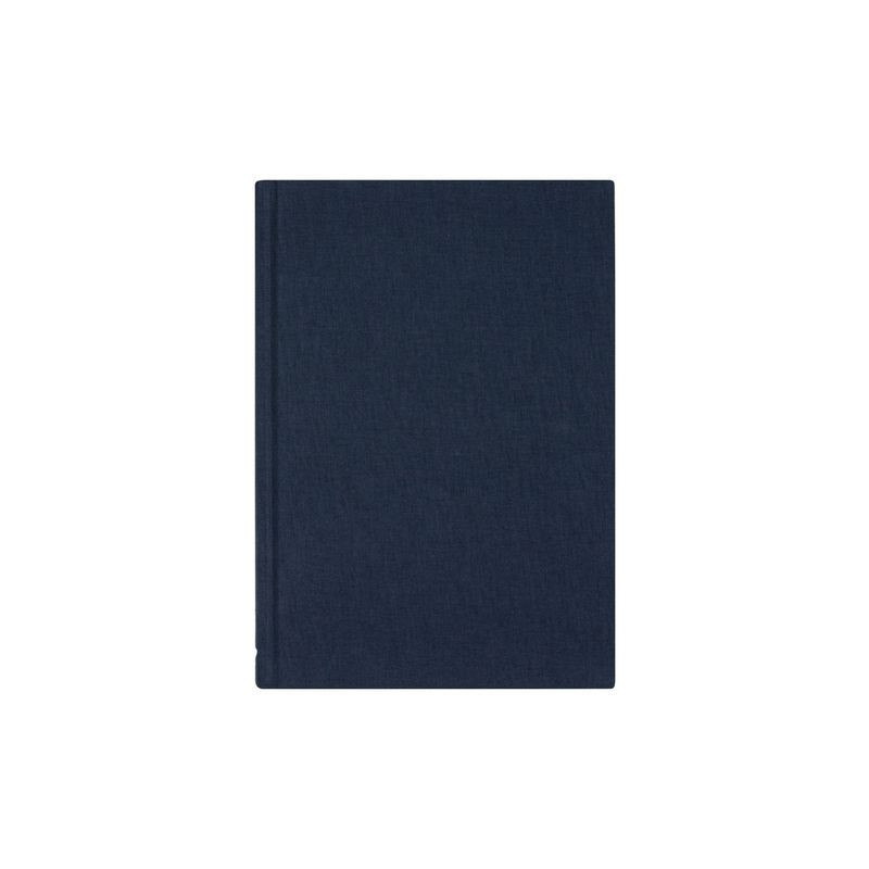 Produktbild för Ant.bok BURDE A4 linnetextil olinj blå