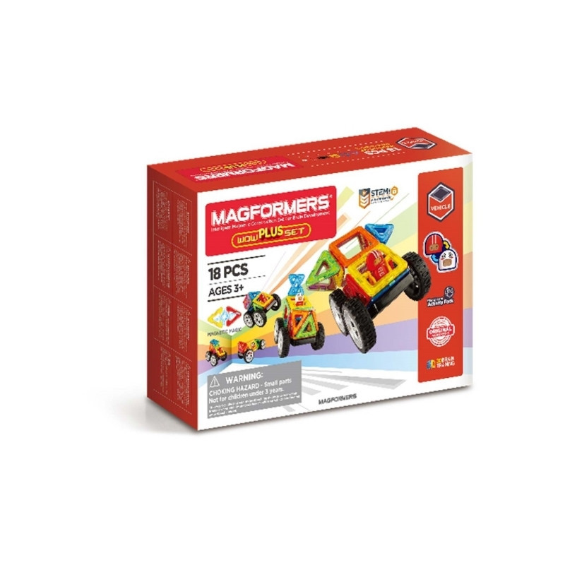 Produktbild för Magformers Wow Plus Magnetic Building Blocks Toy. Makes 30 D...