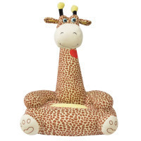 Miniatyr av produktbild för Barnstol i plysch giraff brun