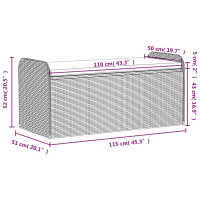 Produktbild för Förvaringsbänk med dyna grå 115x51x52 cm konstrotting