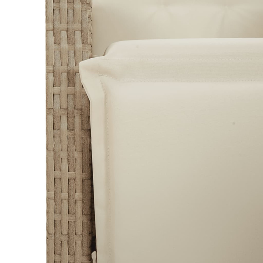 Produktbild för Bistrogrupp med dynor 3 delar beige konstrotting