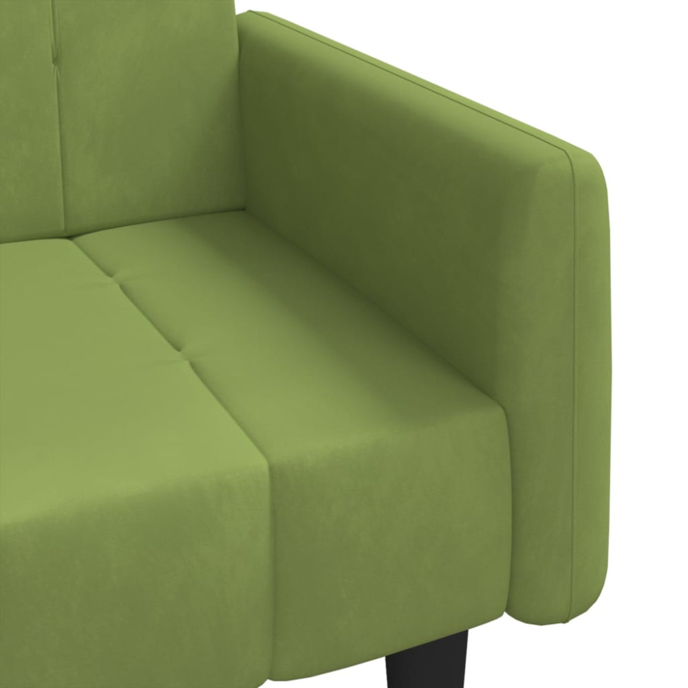 Produktbild för Bäddsoffa 2-sits ljusgrön sammet