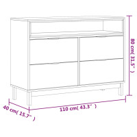 Produktbild för Byrå FLAM 110x40x80 cm massiv furu