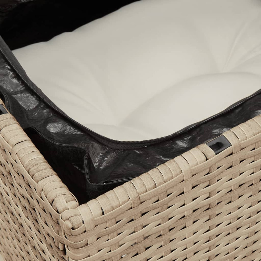 Produktbild för Matgrupp för trädgården med dynor 8 delar beige konstrotting