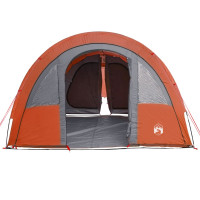 Produktbild för Campingtält tunnel 4 personer grå och orange vattentätt