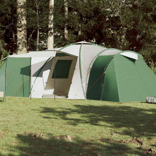 vidaXL Campingtält 12 personer grön vattentätt