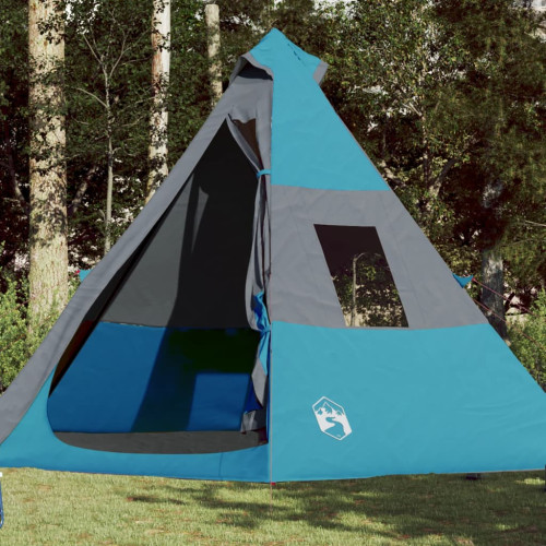 vidaXL Campingtält 7 personer blå 350x350x280 cm 185T taft
