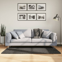 Produktbild för Matta ISTAN långluggad glansig antracit 80x150 cm