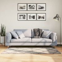 Produktbild för Ryamatta PAMPLONA lång lugg modern beige & antracit 80x150 cm