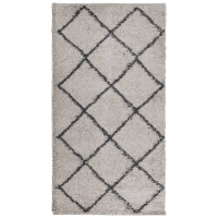 Produktbild för Ryamatta PAMPLONA lång lugg modern beige & antracit 80x150 cm