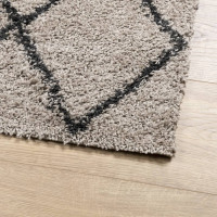 Produktbild för Ryamatta PAMPLONA lång lugg modern beige & antracit 80x150 cm