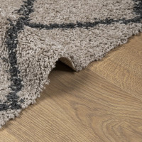 Produktbild för Ryamatta PAMPLONA lång lugg modern beige & antracit 80x150 cm