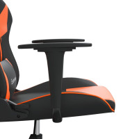 Produktbild för Gamingstol med massage svart och orange konstläder