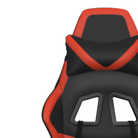 Produktbild för Gamingstol med massage svart och röd konstläder