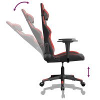 Produktbild för Gamingstol med massage svart och röd konstläder