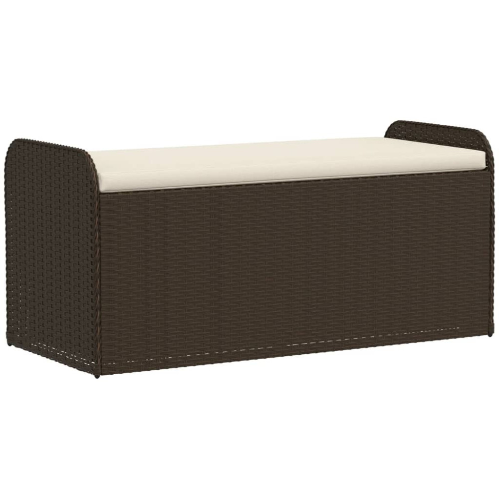 Produktbild för Förvaringsbänk med dyna brun 115x51x52 cm konstrotting