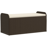 Produktbild för Förvaringsbänk med dyna brun 115x51x52 cm konstrotting